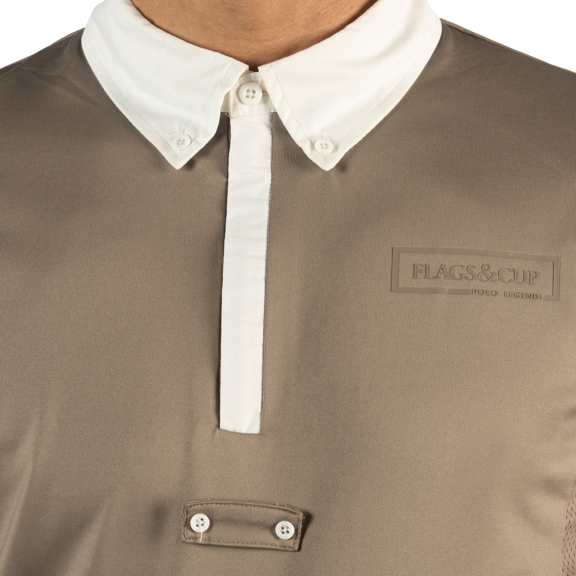 Polo homme Bankso manches longues Flags & Cup Blanc