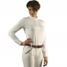 Polo Kavala femme manches longues Flags & Cup - Blanc