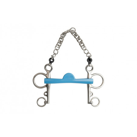 Pelham bit Metalab Flexi halve maan lange scharen