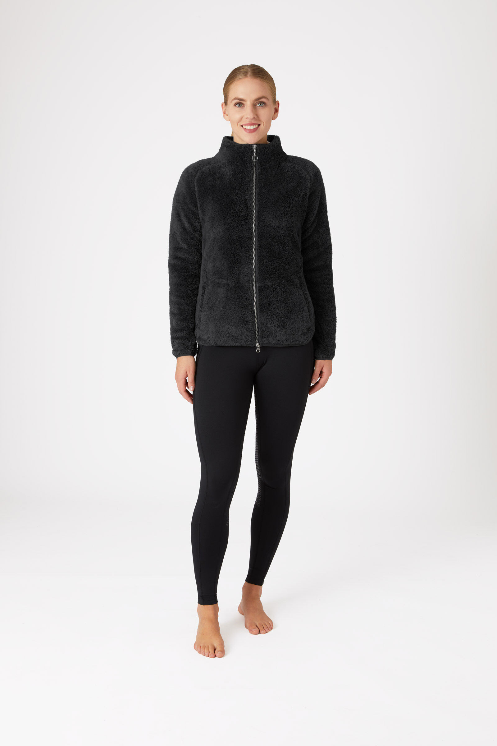 Teddy fleecejack Merida Horze dames Zwart