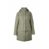 Doudoune Aurora Horze femme avec jupe amovible - Vert beetle
