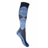 Chaussettes Check Classico HKM - Bleu foncé / bleu moyen ancien modèle
