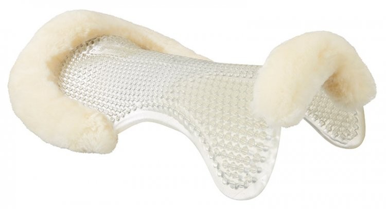 Acavallo schokdemper met schapenvacht en verhoger vooraan Natuurlijk Bruin