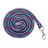 Longe Funny Horses avec mousqueton HKM - Bleu foncé, bleu, rose foncé