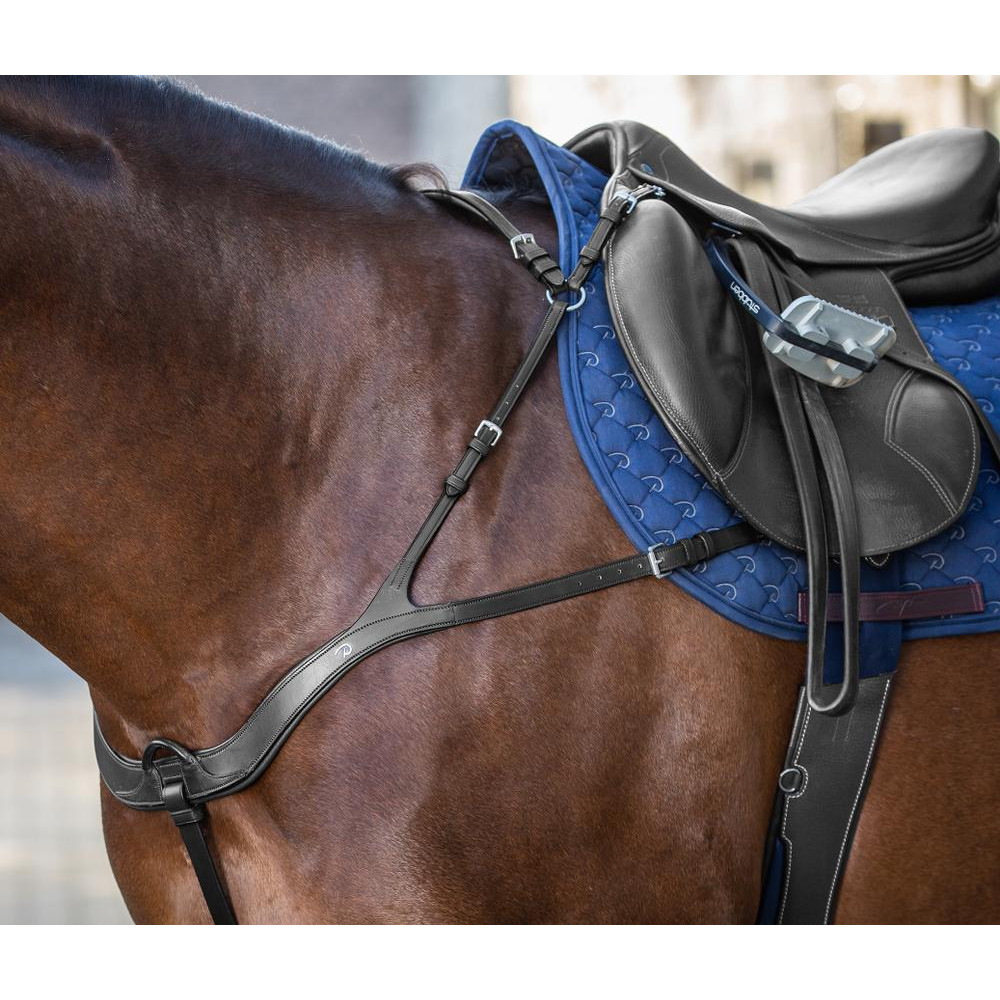 Attache Martingale De Course Horze Wimbledon - Noir - Équitation Cheval - Neuf