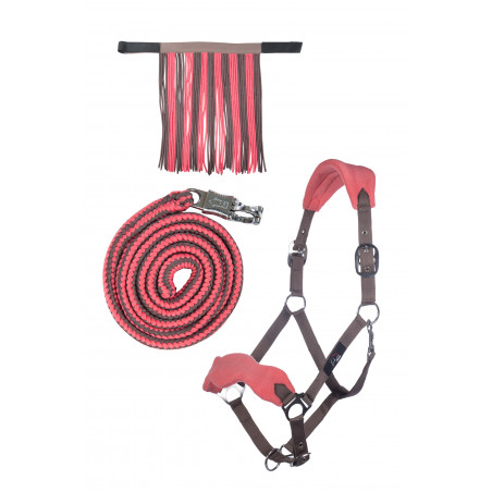 HKM halsterset met anti-paniek musketon en afneembare franjepartijen