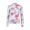 T-shirt techniek HKM Flower lange mouwen - Wit / felroze