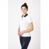 Wedstrijdpolo met korte mouwen Claudine dames B Vertigo - Wit / marineblauw