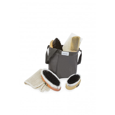 Horze houten poetsspullen set
