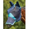 Masque anti-mouches Weatherbeeta ComFiTec Deluxe Fine Mesh oreilles et nez - Marine / turquoise