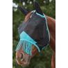 Masque anti-mouches Weatherbeeta ComFiTec Deluxe Mesh oreilles et franges - Noir / turquoise