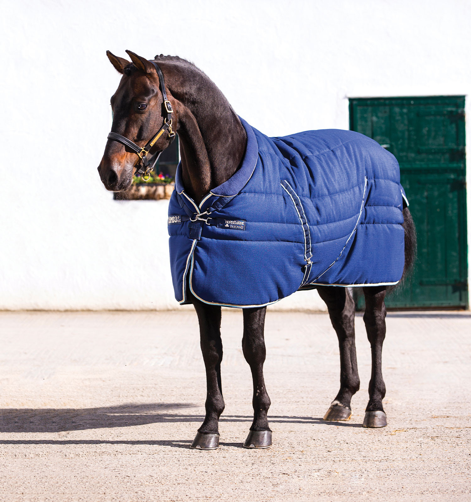 Couverture d'écurie Horseware Rambo Cosy 400g Marine / beige Bleu Couverture d'écurie Horseware Rambo Cosy 400g Marine / beige Bleu