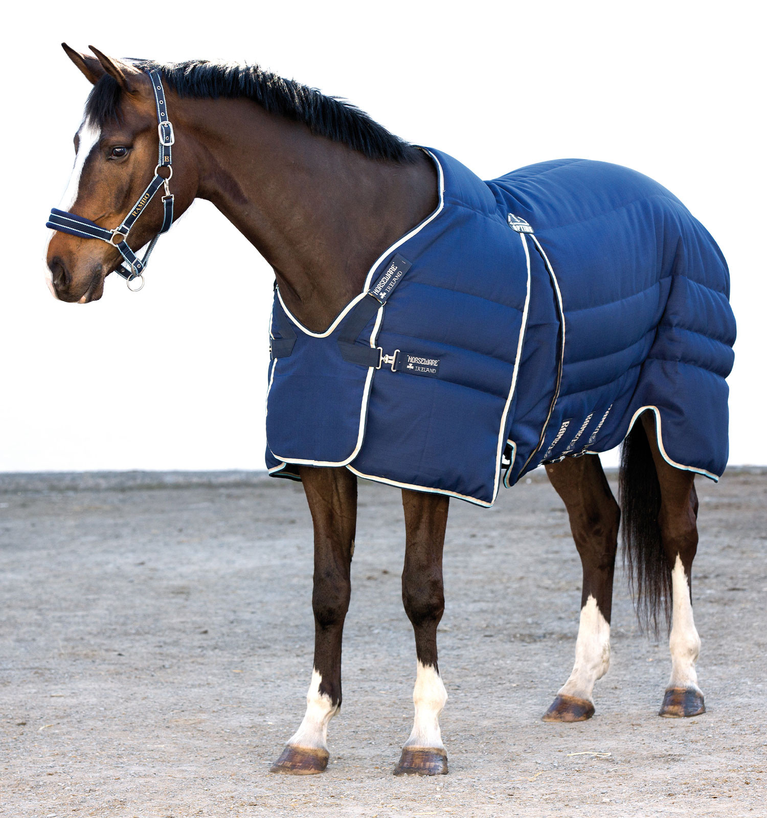 Couverture d'écurie Horseware Rambo® Optimo 400g Marine / beige / bleu / marine Bleu marine Couverture d'écurie Horseware Rambo® Optimo 400g Marine / beige / bleu / marine Bleu marine
