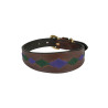 Hondenhalsband Weatherbeeta leer Polo Lurcher - Maron beaufort / roze / blauwgroen
