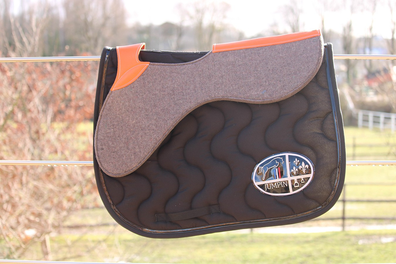 Amortisseur Jump'In feutre et cuir Havane Marron Amortisseur Jump'In feutre et cuir Havane Marron