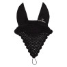 Bonnet anti-mouches en coton avec attache au licol Equestro - Noir