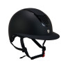 Casque ultra-léger en plastique mat résistant avec large visière (3 rembourrages) Eclipse Equestro - Noir / noir