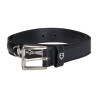 Ceinture anglaise en cuir avec mors eggbutt et strass Equestro - Noir / argent
