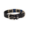 Leren hondenhalsband met geometrisch Polo H Equestro motief - Zwart
