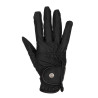 Gants unisex en cuir synthétique doux avec fermeture velcro Equestro - Noir