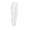 Legging fille cintré avec grip et logo Equestro - Blanc / blanc