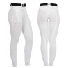 Pantalon femme Selene avec grip genou en coton stretch Equestro - Blanc
