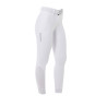 Pantalon taille haute avec grip intégral femme Equestro - Blanc