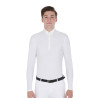 Polo manches longues en tissu polaire technique homme Warm+ Equestro - Blanc