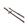 Rênes en cuir italien et caoutchouc 1.9 cm Kris avec boucles en laiton Equestro - Marron foncé