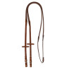 Leren teugels met rubberen grip 5/8" Acavallo - Donkerbruin