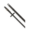 Rênes en caoutchouc 5/8" avec traversins en cuir et boucles en laiton Equestro - Noir
