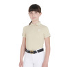 Polo d'entraînement technique enfant en tissu antibactérien Equestro - Beige