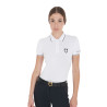 Polo d'entraînement ajusté en tissu respirant femme Equestro - Blanc