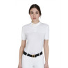 Getailleerd poloshirt van technische stof en mesh met korte mouwen voor dames Equestro - Wit