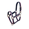 Nylon halster White Trim Equestro - Marine / fuchsia