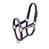 Nylon halster White Trim Equestro - Marine / rood