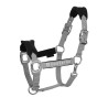 Nylon halster met touw en fleecevoering Equestro - Grijs