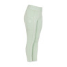 Legging fille cintré avec grip et logo Equestro - Brume du port / blanc