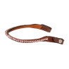 Frontal en cuir de veau avec cristaux ronds Acavallo - Cognac / rose