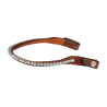 Frontal en cuir de veau avec cristaux ronds Acavallo - Cognac / transparent