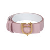 Ceinture en cuir lisse réversible avec boucle logo Equestro - Or / rose-blanc