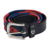 Ceinture en cuir avec motif sud-ouest Equestro - Noir / bleu / bordeaux