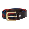 Ceinture en cuir avec motif sud-ouest Equestro - Marron / bleu / bordeaux