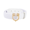 Elastische leren riem met Equestro-logogesp - Goud / wit