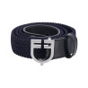 Elastische leren riem met Equestro-logogesp - Zilver / marine