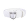 Elastische leren riem met Equestro-logogesp - Zilver / wit