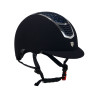 Casque en velours ultra-léger avec strass Eclipse Equestro - Marine / argent