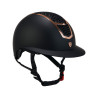 Eclipse-helm met strass en brede klep (3 voeringen) Equestro - Zwart / roségoud