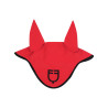 Bonnet anti-mouches en tissu technique avec logo GP Equestro - Rouge coquelicot / noir