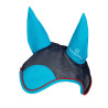 Bonnet anti-mouches en coton et microfibre Equestro - Turquoise / rouge / marine